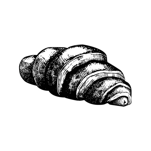 羊角面包黑色矢量图形插图 — 图库矢量图片
