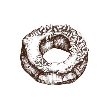 zeppole alla crema tatlı vektör grafik illüstrasyonu