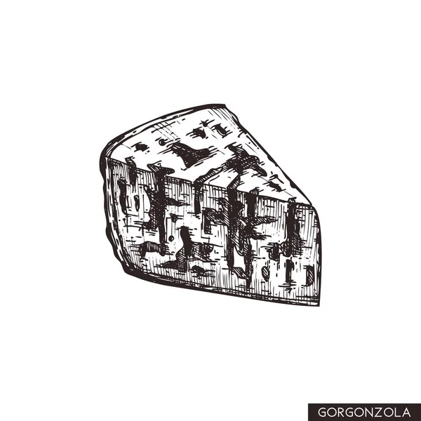 Gorgonzola Käse Vektor Grafische Illustration — Stockvektor