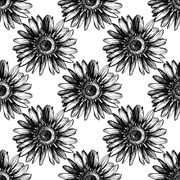 Ручной рисунок медицинского растения. Бесшовный рисунок
.