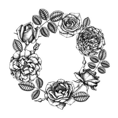 vektör kümesi elle çizilmiş Düğün Buketler