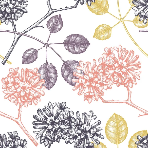 Vektor Illustration Von Hand Gezeichnet Floralen Hintergrund — Stockvektor