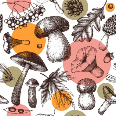 sonbahar orman seamless modeli. 