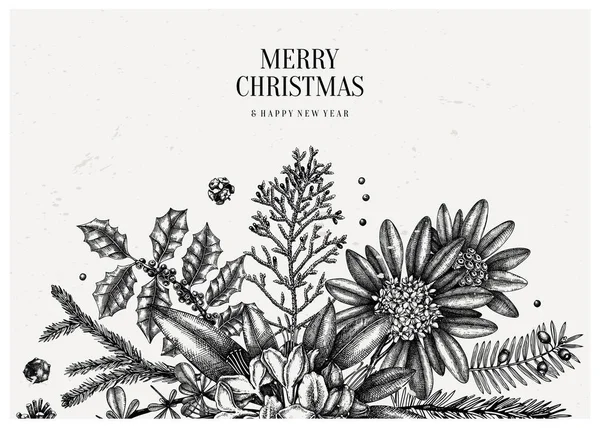 Joyeux Noël carte de voeux ou invitation design. Vecteur illus — Image vectorielle