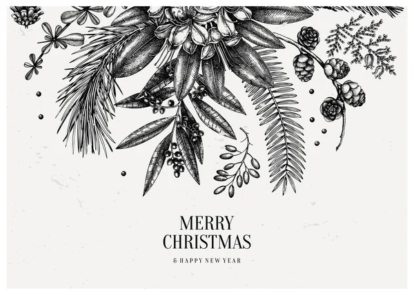 Merry Christmas wenskaart of uitnodiging ontwerp. Vector Illus — Stockvector