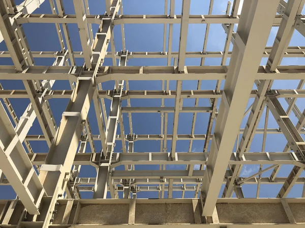 Metal frame of prefabricated multi-storey industrial building