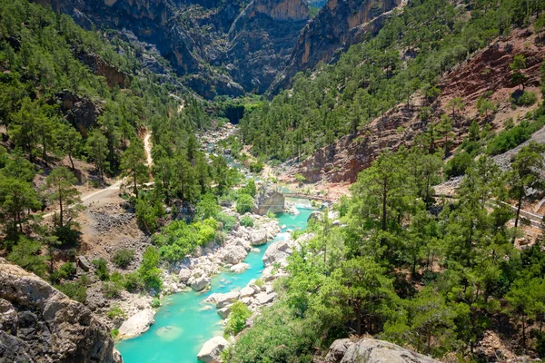 Emerald Färg Berg Flod Flyter Genom Ravin Floden Ermenek Mersinprovinsen — Stockfoto