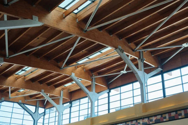 metal supporting structures of the truss ceiling.