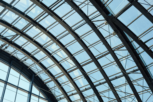 metal and glass structures of the clerestory ceiling.