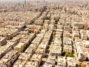 Şehir hava görüntüsünü engelliyor. Metropolis 'in Mahallesi.