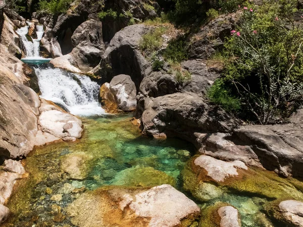 Kaskade Von Wasserfällen Und Natürlichem Pool Sapadere Canyon Alanya Antalya — Stockfoto