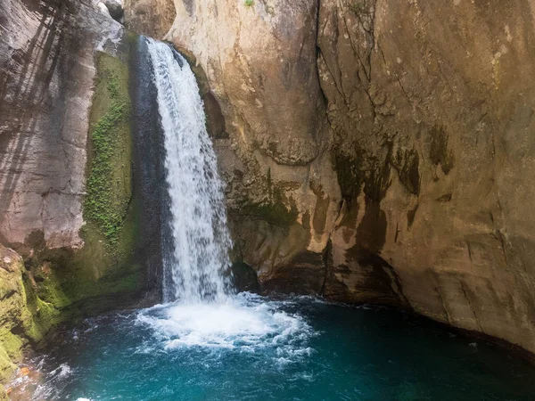 Cascada Piscina Natural Sapadere Canyon Alanya Antalya Turquía — Foto de Stock