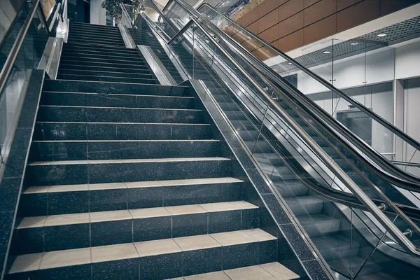 Escalier Vide Escaliers Mécaniques Aéroport — Photo