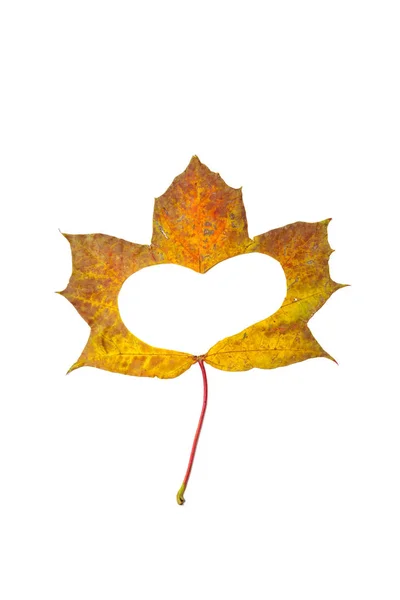 Coeur Automne Symbole Cœur Est Gravé Dans Des Pochoirs Une — Photo