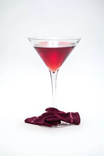Invisibile Con Bicchiere Enorme Calice Vetro Con Vino Rosso Sfondo — Foto Stock