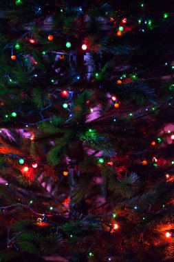 Bokeh şenlikli Noel ışıkları ile bulanık arka plan