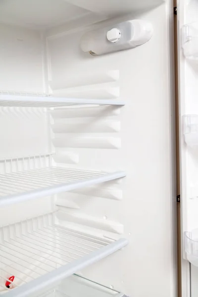 Modern Refrigerator Open Door Empty Shelve — Stock Photo, Image