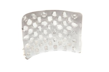 Farmakolojik ambalaj. Yuvarlak tabletler için su toplaması. Tüm haplar kullanılıyor.