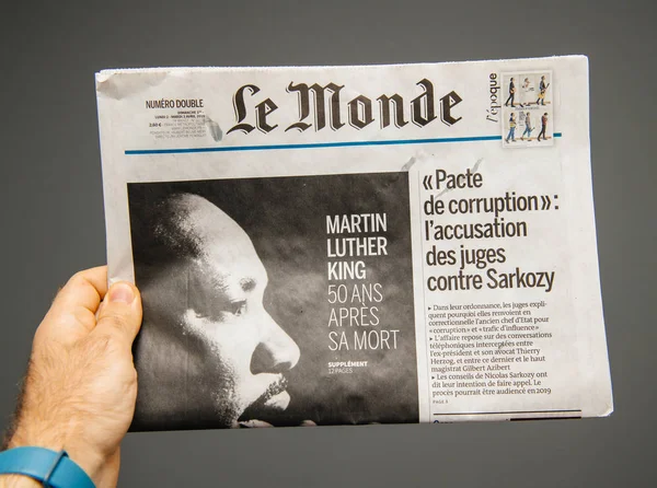 Le Monde over de 50e verjaardag van het overlijden van Martin Luther King — Stockfoto