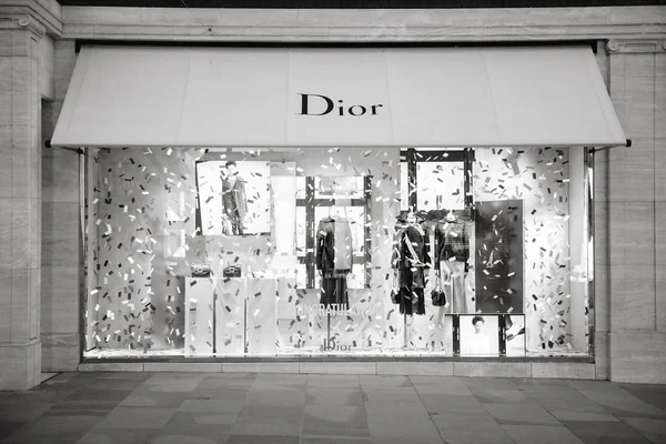 Londres Reino Unido Mayo 2018 Mensaje Felicitación Christian Dior Boutique — Foto de Stock