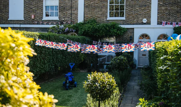 Windsor Berkshire United Kingdom May 2018 Backyard Party Party Flags — Stock Photo, Image