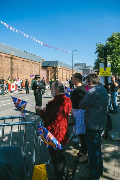 ハリー王子とメガン マークルのロイヤル カップルのため待機しているエレガントな赤 Velevet スイート ウィンザー バークシャー イギリス 2018 — ストック写真
