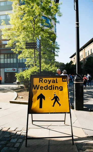 Windsor Berkshire United Kingdom May 2018 Royal Wedding Road Sign — Stock Photo, Image