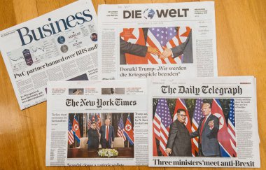 Uluslararası basın Trump-Kim zirve toplantısı hakkında 