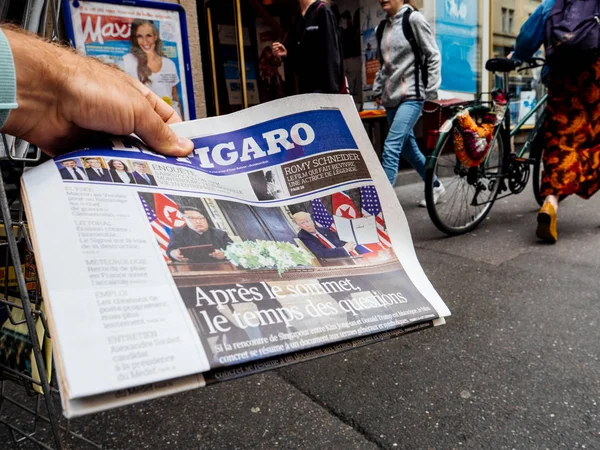 Le Figaro sull'incontro di Trump Kim — Foto Stock