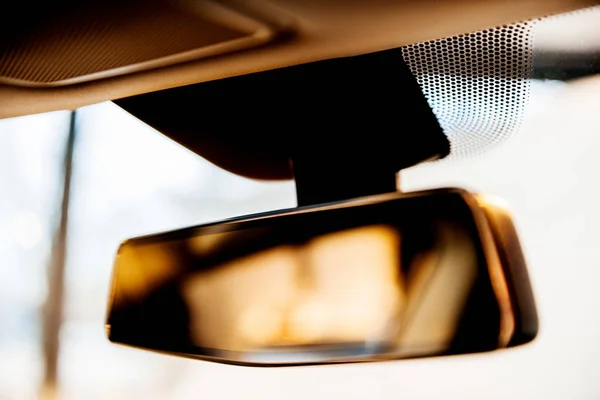 Rear view mirror of a Tesla Model S — Stock Photo, Image