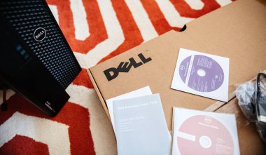 Dell bilgisayar iş istasyonu ile tüm dvd içinde unboxing 