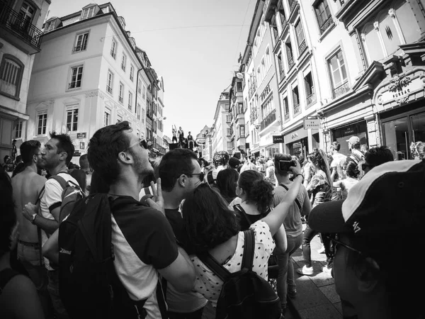 Gay Pride in France black and white — Stock Photo, Image