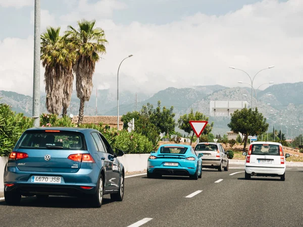 Snelweg Porsche auto snel rijden — Stockfoto