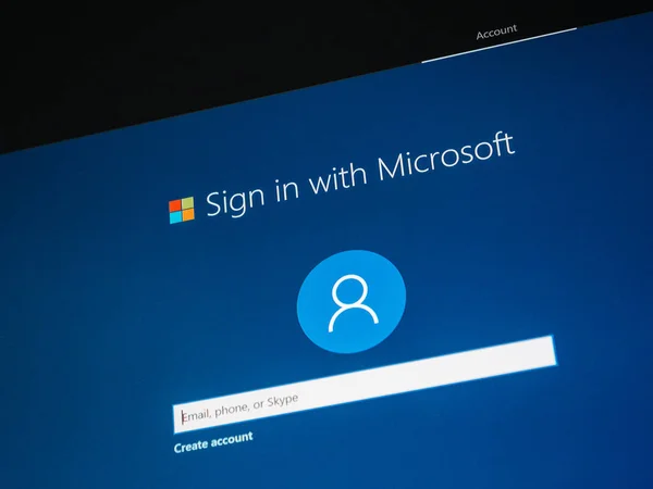 MIcrosoft Windows 10 pro instalasi sign-in — Stok Foto