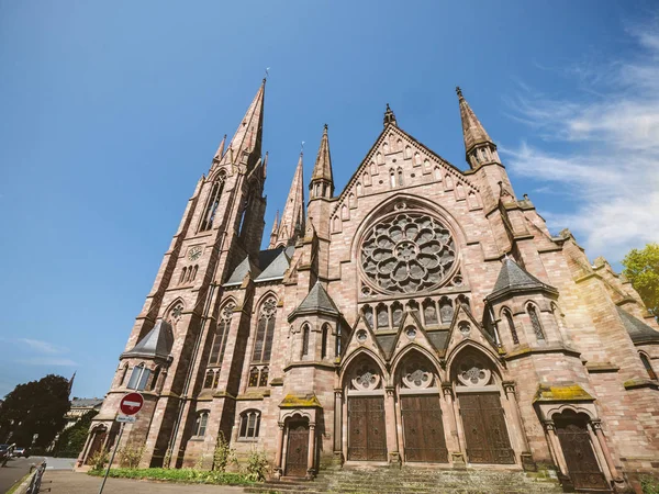 St. Pauls Church kyrkan i Strasbourg, Frankrike — Stockfoto