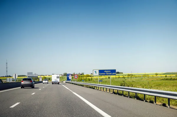 França Maio 2016 Região Centro Val Loire Sinal Rodovia Autoroute — Fotografia de Stock