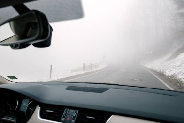 Sürücü pov kışın Road