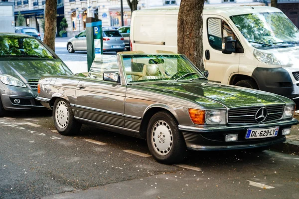 Paris France Mai 2016 Mercedes Benz Décapotable Vintage Garée Rue — Photo
