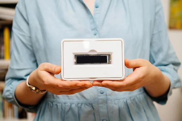 Woman Hands Holding New Nvme Pcie Ssd Hard Drive Disk — Stock Photo, Image