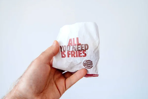 Paris France June 2018 Burger King Paper Bag All You — Stock Photo, Image