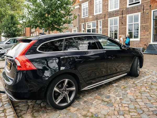 Вера Нидерланды Августа 2018 Года Роскошный Черный Автомобиль Volvo Припарковался — стоковое фото