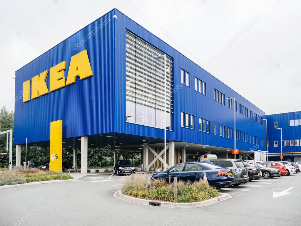 DELFT, NETHERLANDS - AUG 23, 2018: Ikea furniture shop in Delft, headquarter of the global furniture supermarket chain store