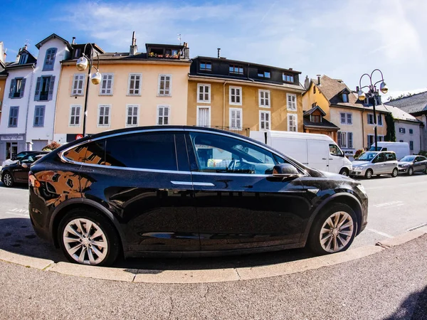 Шамбері Франція Circa 2018 Сучасні Розкішні Тесла Модель Електричний Автомобіль — стокове фото