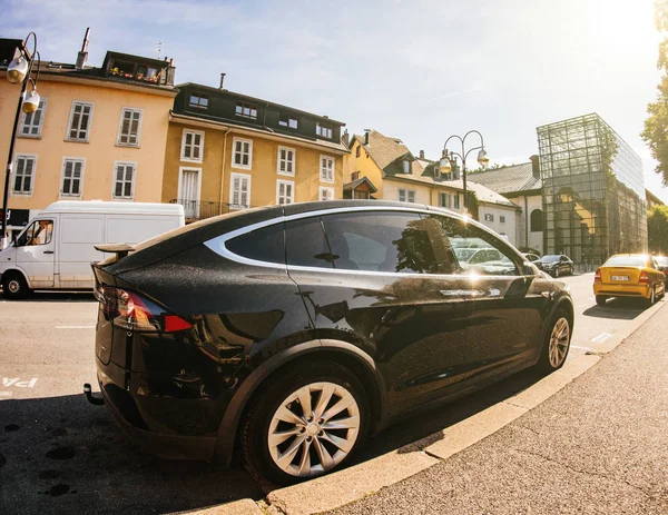 Chambery Francia Circa 2018 Vista Laterale Posteriore Luxury Tesla Model — Foto Stock