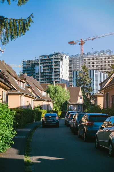 Straßburg Frankreich September 2018 Hochhausbau Mit Baukran Aus Der Ruhigen — Stockfoto