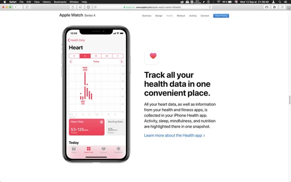 Лондон Великобритания Сентября 2018 Года Apple Health Apple Watch Носимый — стоковое фото