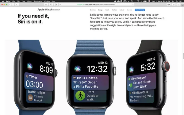 London United Kingdom September 2018 Siri Apple Watch Wearable Computer — Stock Photo, Image
