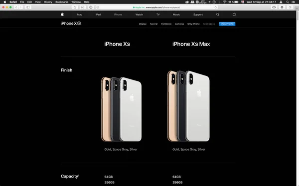 Londres Reino Unido Septiembre 2018 Comparación Apple Iphone Iphone Max — Foto de Stock