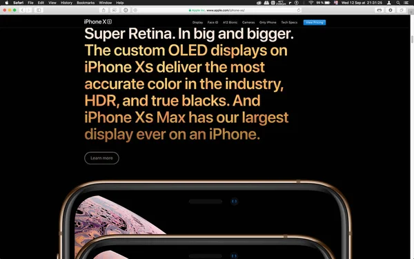 Londres Reino Unido Setembro 2018 Últimas Apple Iphone Iphone Max — Fotografia de Stock