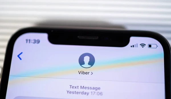 Nuovo Iphone X con contatto da Viber Messenger — Foto Stock
